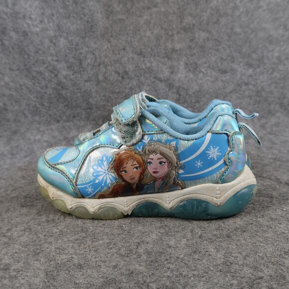 Frozen Shoes Kids Toddler 9 Casual Sneakers Anna Elsa Disney Characters Easy On - Picture 4 of 12